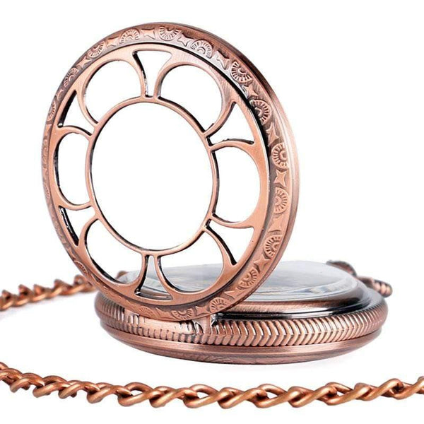 Planet Gates Self-wind Automatic Mechanical Pocket Watch Rose Gold Hollow Skeleton Fashion Fob Watches Relogio De Bolso