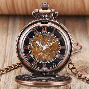 Planet Gates Self-wind Automatic Mechanical Pocket Watch Rose Gold Hollow Skeleton Fashion Fob Watches Relogio De Bolso