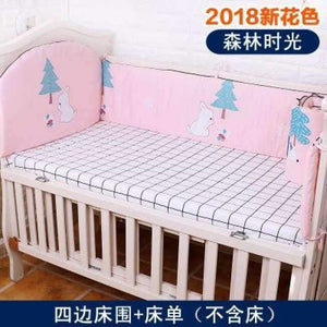 Planet Gates sen lin shi guang Bedding Sets For Baby 5 pcs/set Thickening Baby Bed Bumper Protector Baby Bedding Set Includes Bed Sheet Cotton Bumper