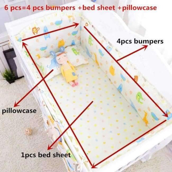 Planet Gates senlinzongdongyuan 6pcs/set Blue Universe Design Crib Bedding Set Cotton Toddler Baby Bed Linens Include Baby Cot Bumpers Bed Sheet Pillowcase
