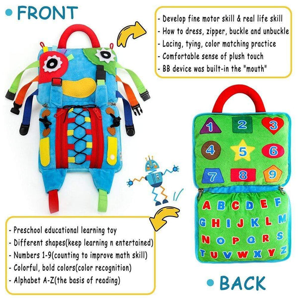 Planet Gates Sensory Buckle Pillow Toys for Children, Busy Bag Learning Fine Motor Skill Problem Solving, Educational Montessori Toy