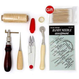 Planet Gates Set 02 Leather Tool Set Carving Punching Hole Cutting Knife Manual Suture Needle Gas Eyes Burnish Peeling Edge Process for Leather Belt