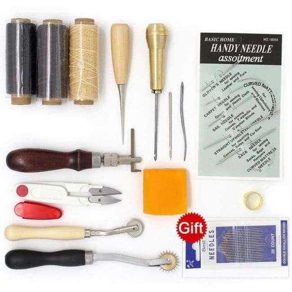 Planet Gates Set 06 Leather Tool Set Carving Punching Hole Cutting Knife Manual Suture Needle Gas Eyes Burnish Peeling Edge Process for Leather Belt