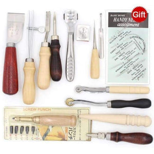 Planet Gates Set 07 Leather Tool Set Carving Punching Hole Cutting Knife Manual Suture Needle Gas Eyes Burnish Peeling Edge Process for Leather Belt