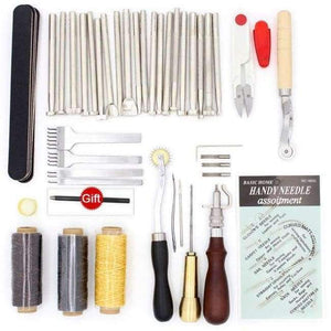 Planet Gates Set 12 Leather Tool Set Carving Punching Hole Cutting Knife Manual Suture Needle Gas Eyes Burnish Peeling Edge Process for Leather Belt