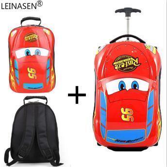 Planet Gates set 2 Children's Suitcase Child Trolley case Luggage Bag kids Schoolbags travel Suitcase Wheels 3D Supercar Travel case Toys for kinds
