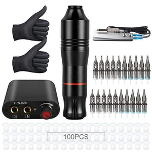 Planet Gates set 2 Complete Tattoo Machine Kit Professional Rotary Pen Set Tattoo Cartridge Needles For Permanent Makeup Eyebrow Tattoo Body