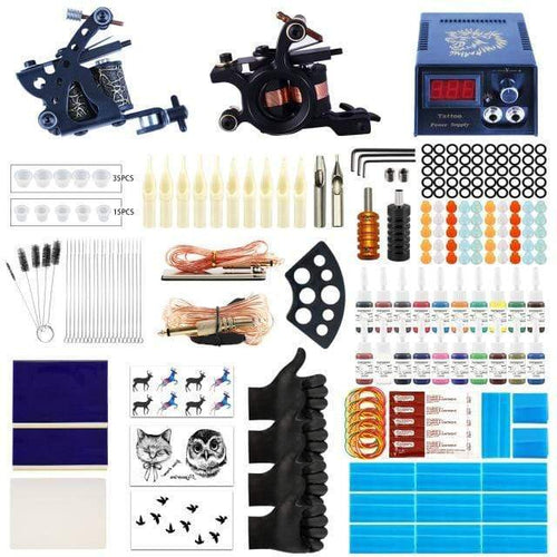 Planet Gates set 3 Tattoo Kit Tattoo Machines Gun With Ink Power Supply Tattoo Grips Complete Tattoo Set Accessories Supplies Body Art Tools