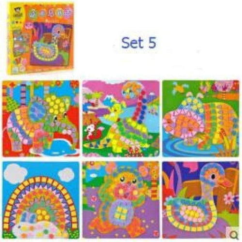 Planet Gates Set 5 6 Designs per Set Kids EVA Mosaic Stickers Kids Art Crafts DIY Animal Transport 3D Educational Puzzle Toys for Children