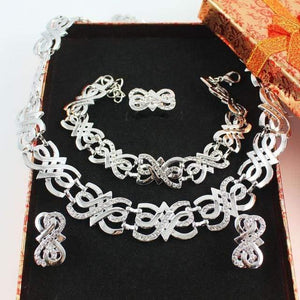 Planet Gates set add box Jewelry Sets Crystal Necklace Set Nigerian Wedding Accessories Bridal Collare Costume Necklace Earrings Set
