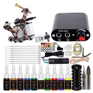 Planet Gates Set B 10pc Ink Tattoo Machine Set Tattoo Set For Beginners Machine For Permanent Use Tattoo Power Supply Rotary Tattoo Guns Kit And Supplies