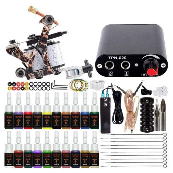 Planet Gates Set B 20pc Ink Tattoo Machine Set Tattoo Set For Beginners Machine For Permanent Use Tattoo Power Supply Rotary Tattoo Guns Kit And Supplies