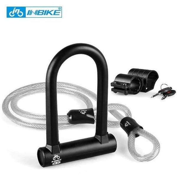 Planet Gates Set Bike U Lock Anti-theft MTB Road Bike Bicycle Lock Cycling Accessories Heavy Duty Steel Security Bike Cable U-Locks Set