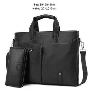 Planet Gates Set black / China Mens Leather Briefcase Bag Solid Large Business Man Bag Laptop Handbag pasta executiva masculino