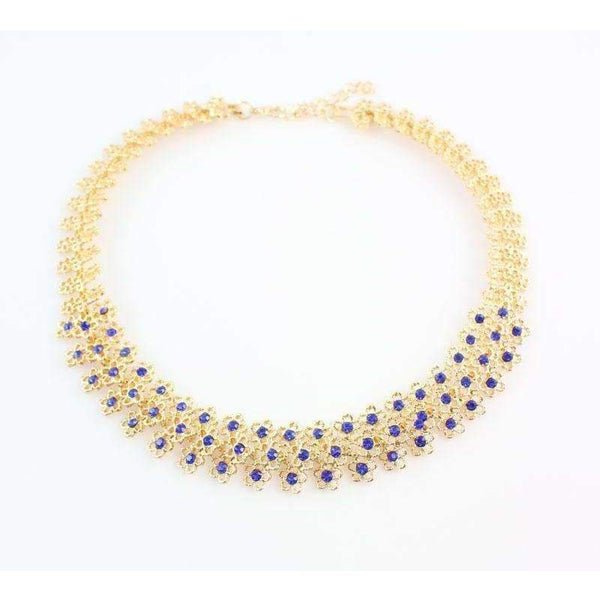 Planet Gates set Bridal Engagement Ring Blue Crystal Necklace Pendant Earrings Bracelet Gold Color Jewelry Sets For Women Bijouterie Accessories