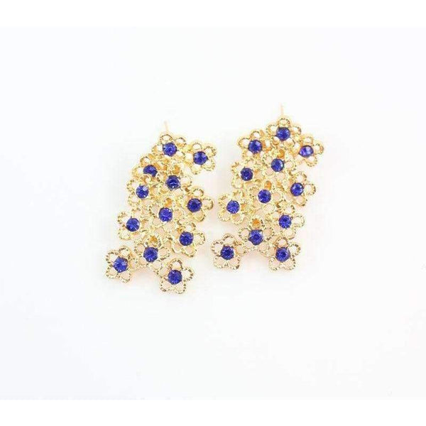 Planet Gates set Bridal Engagement Ring Blue Crystal Necklace Pendant Earrings Bracelet Gold Color Jewelry Sets For Women Bijouterie Accessories