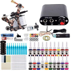Planet Gates Set C 20pc Ink Tattoo Machine Set Tattoo Set For Beginners Machine For Permanent Use Tattoo Power Supply Rotary Tattoo Guns Kit And Supplies