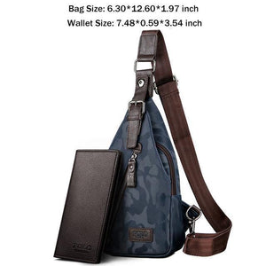 Planet Gates Set Camouflage Blue / China New Arrival Magnetic Hasp Open Men Leather Chest Bag Famous Brand Men Travel Sling Shoulder Bag Casual Crossbody Bag