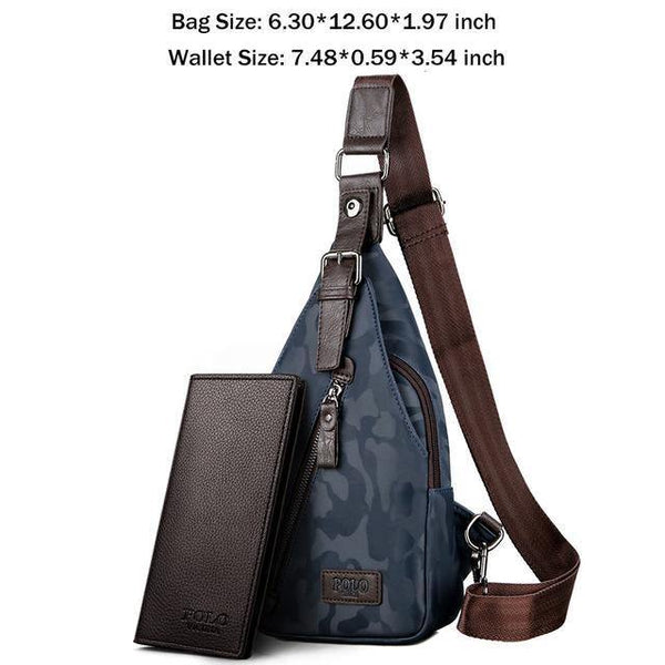 Planet Gates Set Camouflage Blue / China New Arrival Magnetic Hasp Open Men Leather Chest Bag Famous Brand Men Travel Sling Shoulder Bag Casual Crossbody Bag