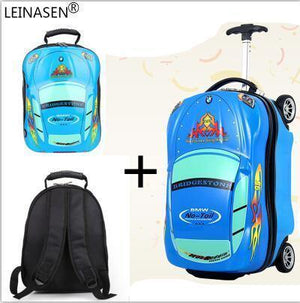 Planet Gates set Children's Suitcase Child Trolley case Luggage Bag kids Schoolbags travel Suitcase Wheels 3D Supercar Travel case Toys for kinds