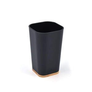 Planet Gates Set Of 6 Smartloc Plastic Bathroom Accessories Set Toothbrush Holder Toothpaste Dispenser Case Soap Box Shower Storage Black