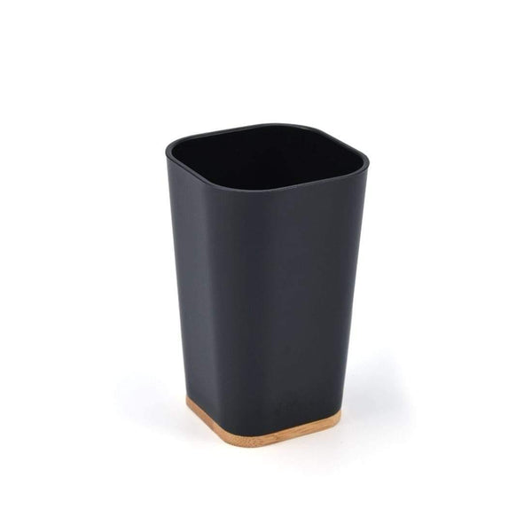 Planet Gates Set Of 6 Smartloc Plastic Bathroom Accessories Set Toothbrush Holder Toothpaste Dispenser Case Soap Box Shower Storage Black