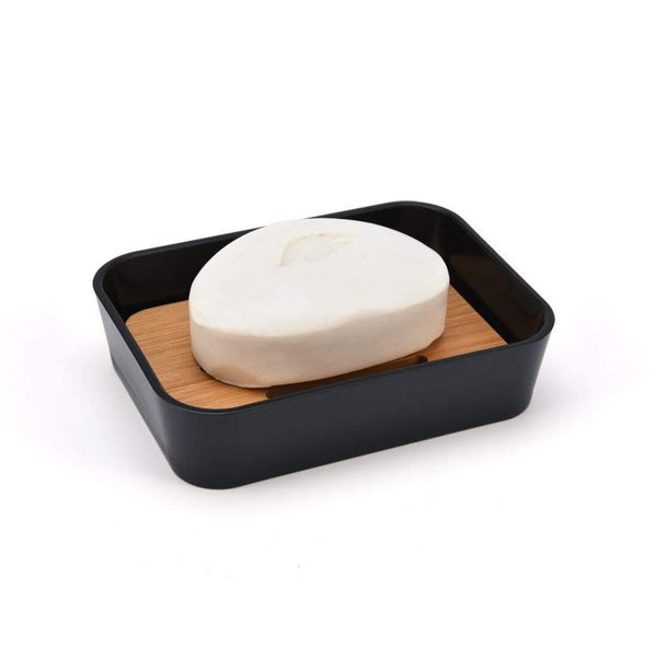 Planet Gates Set Of 6 Smartloc Plastic Bathroom Accessories Set Toothbrush Holder Toothpaste Dispenser Case Soap Box Shower Storage Black