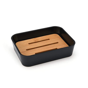 Planet Gates Set Of 6 Smartloc Plastic Bathroom Accessories Set Toothbrush Holder Toothpaste Dispenser Case Soap Box Shower Storage Black