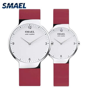 Planet Gates SET-Red / China WATCH Set 1835 simple couple flexible waterproof wristwatches lovers set silver Relógio de casal top gift