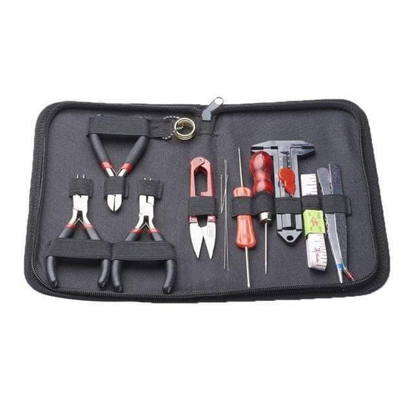 Planet Gates Set with bag 1 Pandahall Jewelry Making DIY Pliers Tools Set Flat Round Nose Pliers Wire Cutter Pliers Rings Scissor Needles Beading Tweezer