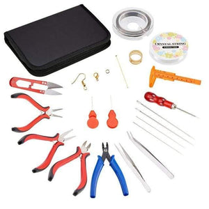 Planet Gates Set with bag Pandahall Jewelry Making DIY Pliers Tools Set Flat Round Nose Pliers Wire Cutter Pliers Rings Scissor Needles Beading Tweezer