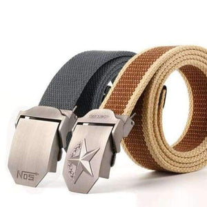 Planet Gates set2 / 110cm Hot male tactical belt Top quality Elastic Canvas belts for men NO5 Automatic buckle Outdoor Sport Long 160cm White Weave straps