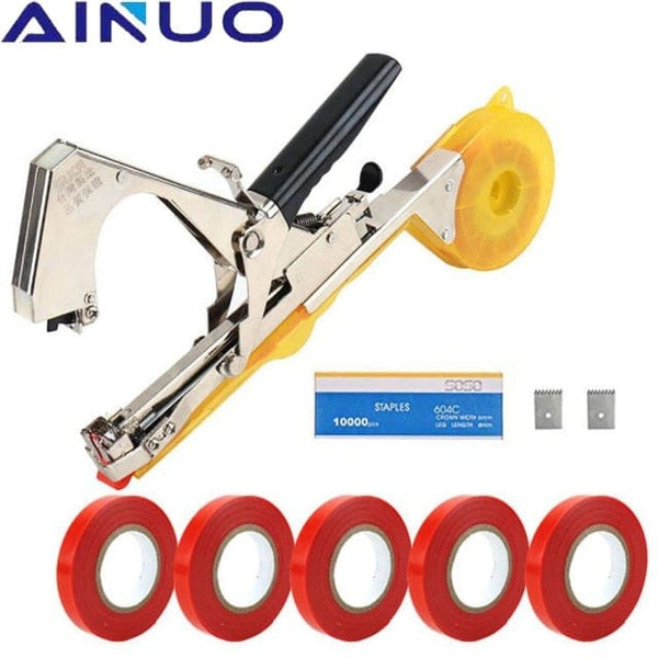 Planet Gates Set2 Yellow Garden Tools Garter Plants Plant Branch Hand Tying Binding Machine Minced Vegetable Tapetool Tapener Tapes Home Garden Tool