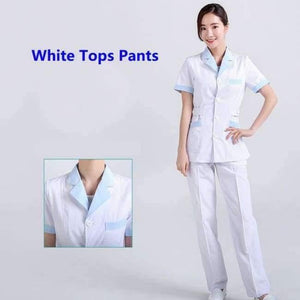 Planet Gates Set3 / L Women Hospital Medical Work Wear Suit Collar Nursing Clothing Doctor Uniform Short Sleeve Dental Beauty Salon Surgical Overalls