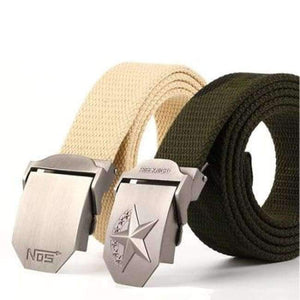 Planet Gates set4 / 110cm Hot male tactical belt Top quality Elastic Canvas belts for men NO5 Automatic buckle Outdoor Sport Long 160cm White Weave straps