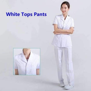 Planet Gates Set6 / L Women Hospital Medical Work Wear Suit Collar Nursing Clothing Doctor Uniform Short Sleeve Dental Beauty Salon Surgical Overalls