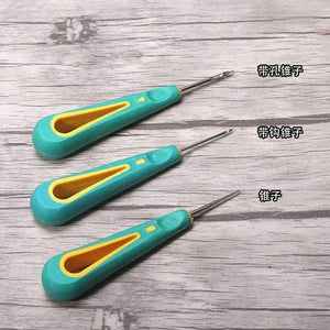 Planet Gates Sewing Awl Hand Stitcher Shoe Canvas Leather Repair Tool for DIY Craft Leather, Straight Needle Curved Needle and Hole Needle