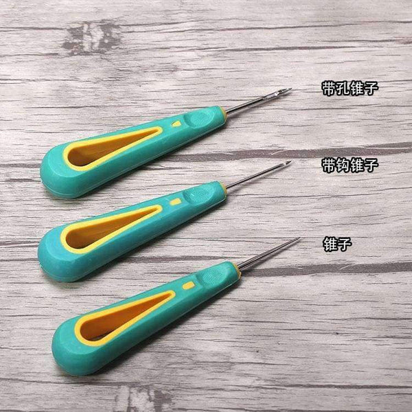 Planet Gates Sewing Awl Hand Stitcher Shoe Canvas Leather Repair Tool for DIY Craft Leather, Straight Needle Curved Needle and Hole Needle