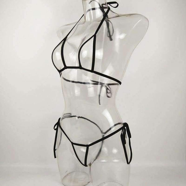 Planet Gates Sexy Bandage Mini Micro Exotic Bikini Bra + G-strings Thongs Open Crotch Erotic Lingerie Underwear Sets Plus Size