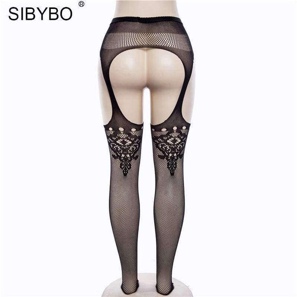 Planet Gates Sexy Fancy Stocking Black Fishnet Thigh High Stockings 2018 Spring Summer Pantyhose Knee Socks Party Club Hosiery