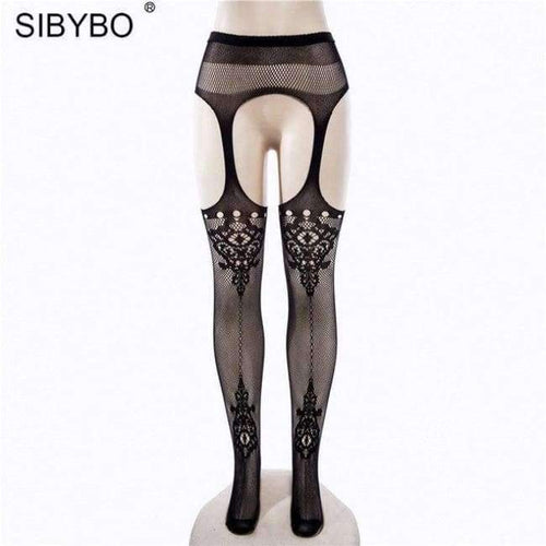 Planet Gates Sexy Fancy Stocking Black Fishnet Thigh High Stockings 2018 Spring Summer Pantyhose Knee Socks Party Club Hosiery