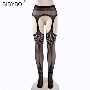 Planet Gates Sexy Fancy Stocking Black Fishnet Thigh High Stockings 2018 Spring Summer Pantyhose Knee Socks Party Club Hosiery