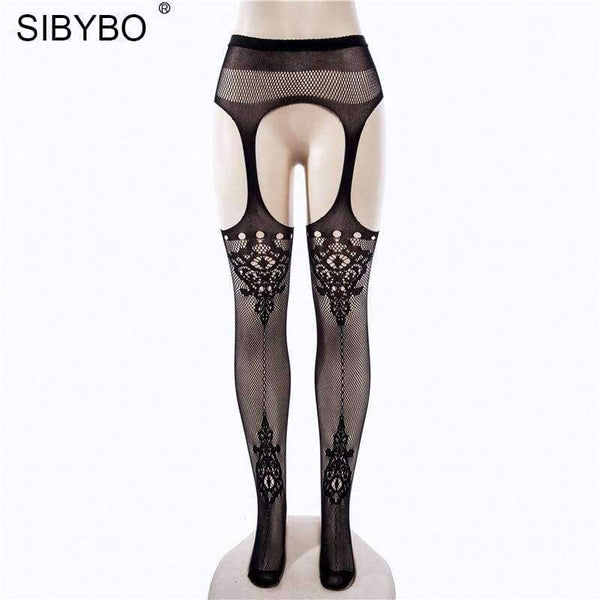 Planet Gates Sexy Fancy Stocking Black Fishnet Thigh High Stockings 2018 Spring Summer Pantyhose Knee Socks Party Club Hosiery