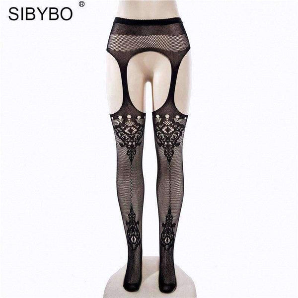 Planet Gates Sexy Fancy Stocking Black Fishnet Thigh High Stockings 2018 Spring Summer Pantyhose Knee Socks Party Club Hosiery