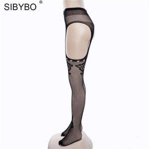 Planet Gates Sexy Fancy Stocking Black Fishnet Thigh High Stockings 2018 Spring Summer Pantyhose Knee Socks Party Club Hosiery