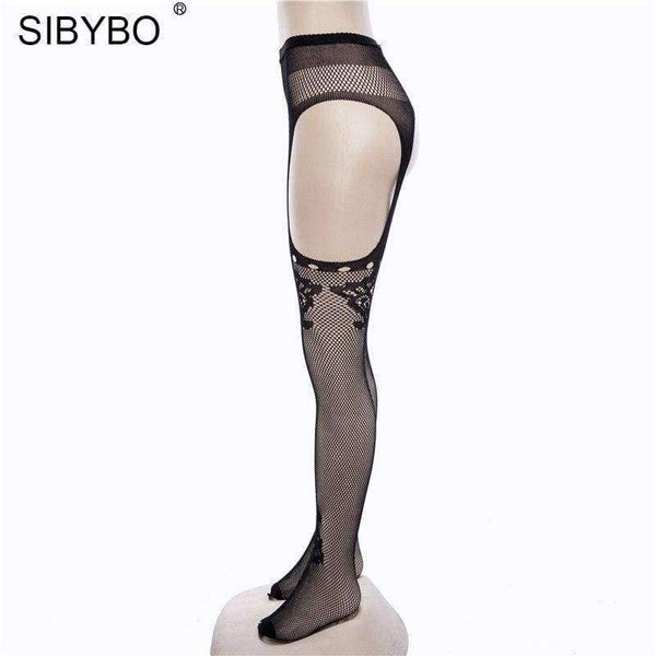 Planet Gates Sexy Fancy Stocking Black Fishnet Thigh High Stockings 2018 Spring Summer Pantyhose Knee Socks Party Club Hosiery
