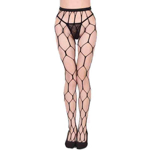 Planet Gates Sexy Fishnet Lace Spandex Top Mesh Thigh High Knee Socks Long Tights Pantyhose Medias For Woman Black and White