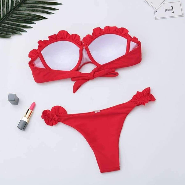 Planet Gates Sexy Flowers Bikinis Women Swimsuit Push Up Bikini Ruffle Swimwear Brazilian Bathing Suit Beachwear Swimming Suit For Women