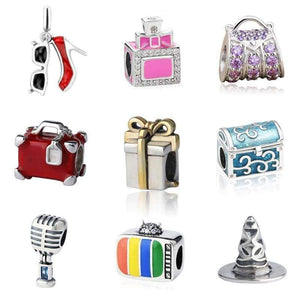 Planet Gates SG high heel shoes perfume bottle handbag suitcase gift box charms silver 925 fit original pandora bracelet jewelry&beads making