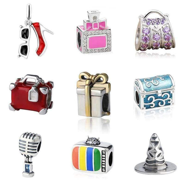 Planet Gates SG high heel shoes perfume bottle handbag suitcase gift box charms silver 925 fit original pandora bracelet jewelry&beads making